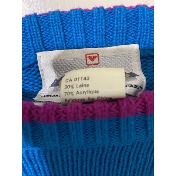 OBERMEYER Retro  “VECTOR” Wool Blend LS Pullover Ski Sweater Size L VINTAGE - Picture 7 of 9